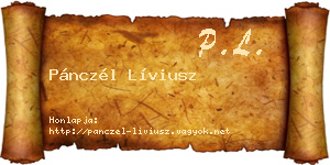Pánczél Líviusz névjegykártya
