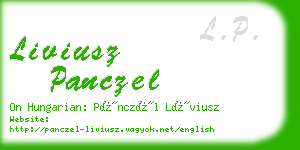 liviusz panczel business card
